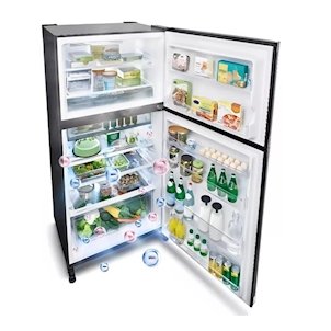 براد Sharp بسعة 710 لتر، تبريد هجين، إنفرتر، لون فضي