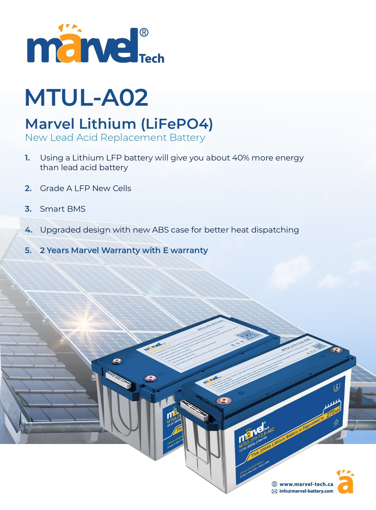 بطارية ليثيوم MARVEL LiFePO4 25.6V 150Ah مع BMS - الصورة 2