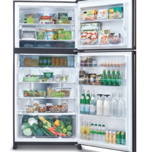 براد Sharp بسعة 760 لتر، تبريد هجين، إنفرتر، لون أسود