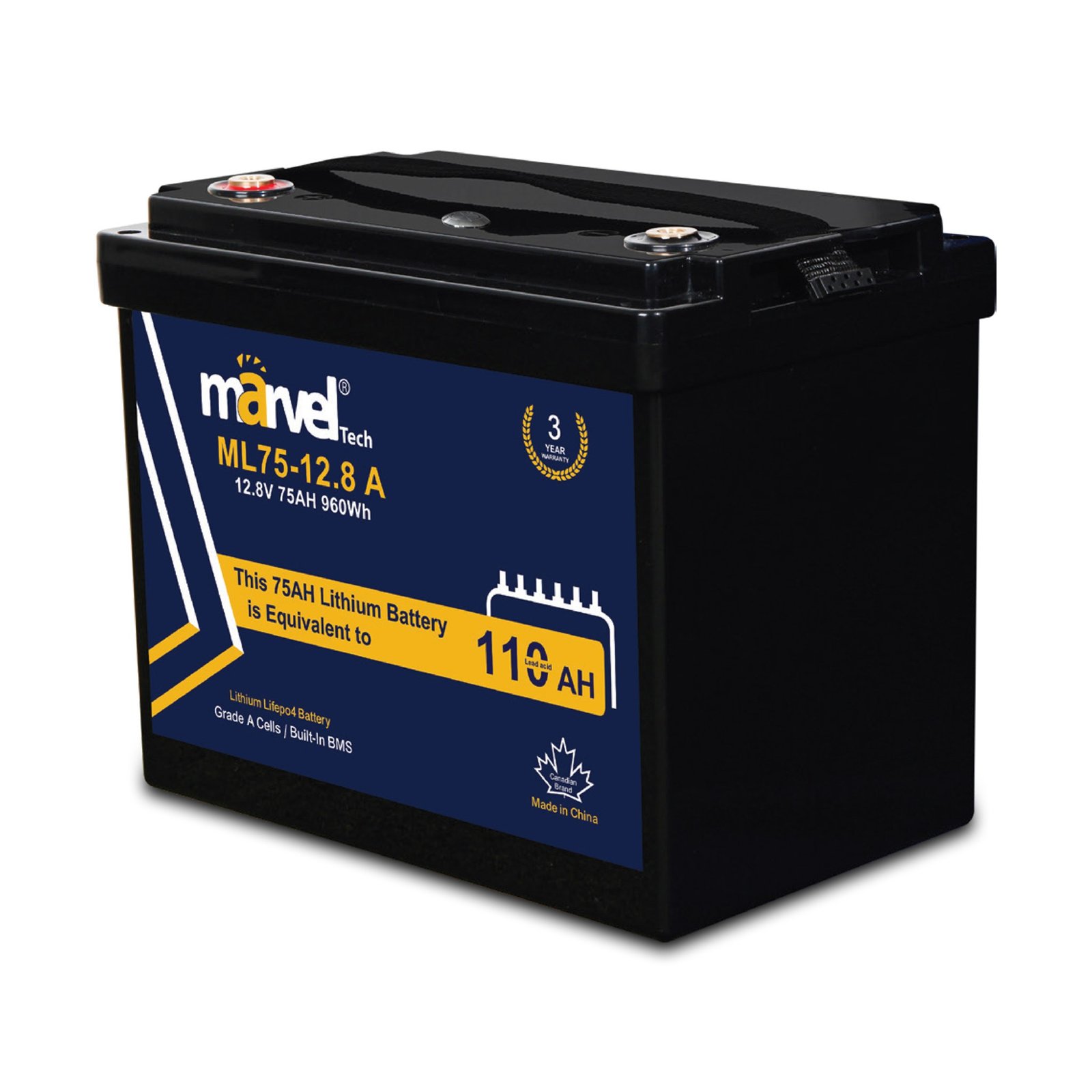 بطارية ليثيوم MARVEL LiFePO4 12.8V 75Ah - الصورة 4