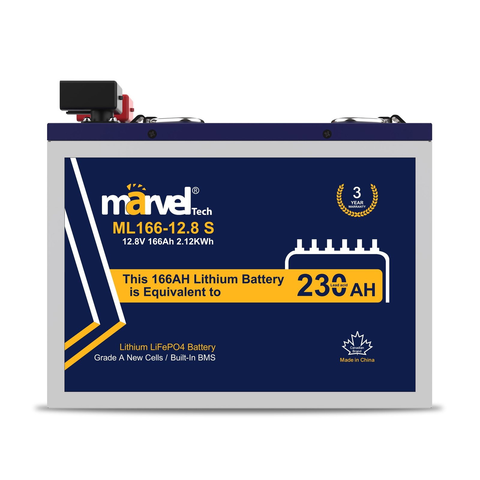 بطارية ليثيوم MARVEL LiFePO4 12.8V 166Ah مع BMS