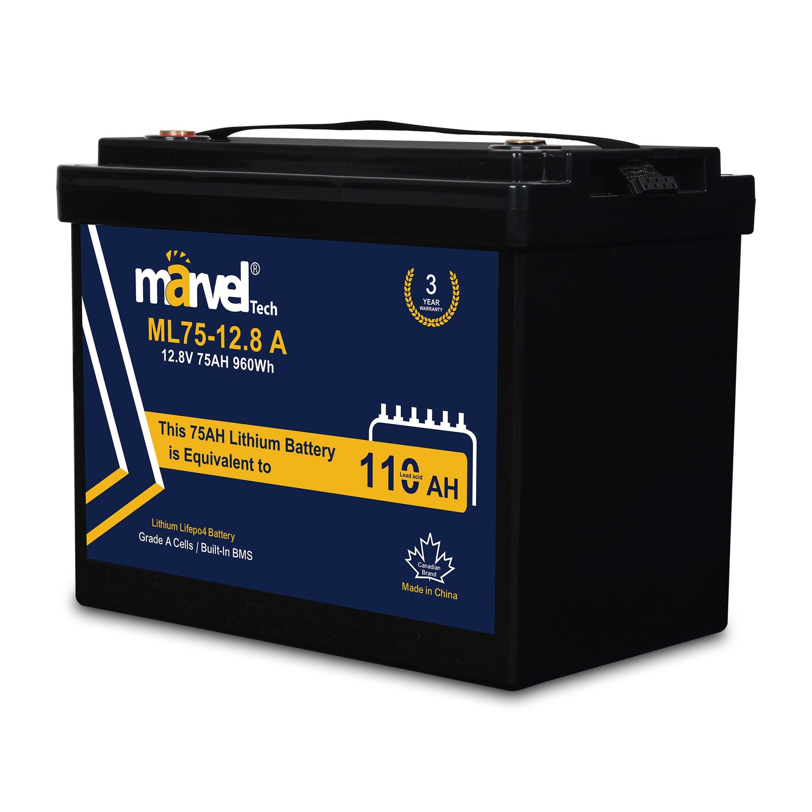 بطارية ليثيوم MARVEL LiFePO4 12.8V 75Ah
