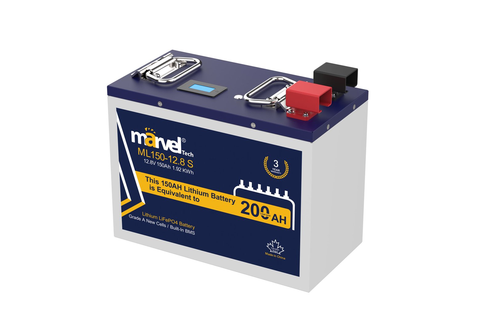 بطارية ليثيوم MARVEL LiFePO4 12.8V 150Ah مع BMS وبلوتوث - الصورة 5