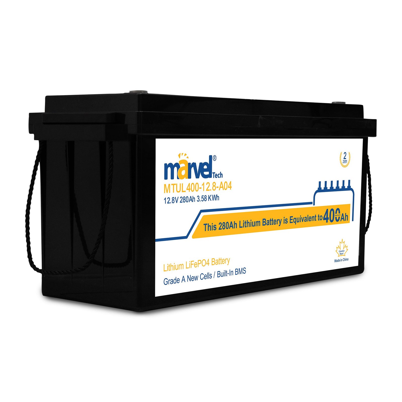 بطارية ليثيوم MARVEL LiFePO4 12.8V 280Ah مع BMS وبلوتوث - الصورة 4