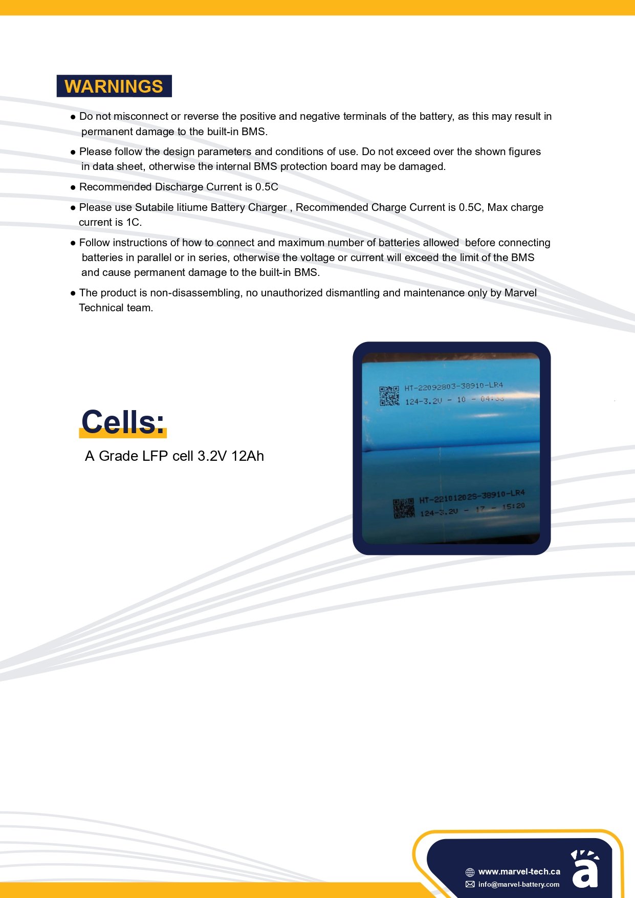 بطارية ليثيوم MARVEL LiFePO4 12.8V 36Ah - الصورة 5