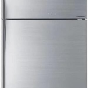 براد Sharp باب علوي بسعة 538 لتر، تبريد هجين، إنفرتر، لون فضي