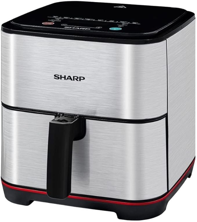 مقلاة هوائية Sharp 1600 واط، 7 لترات، 8 قوائم طهي، طلاء مانع للالتصاق - الصورة 3