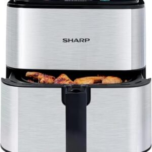 مقلاة هوائية Sharp 1600 واط، 7 لترات، 8 قوائم طهي، طلاء مانع للالتصاق