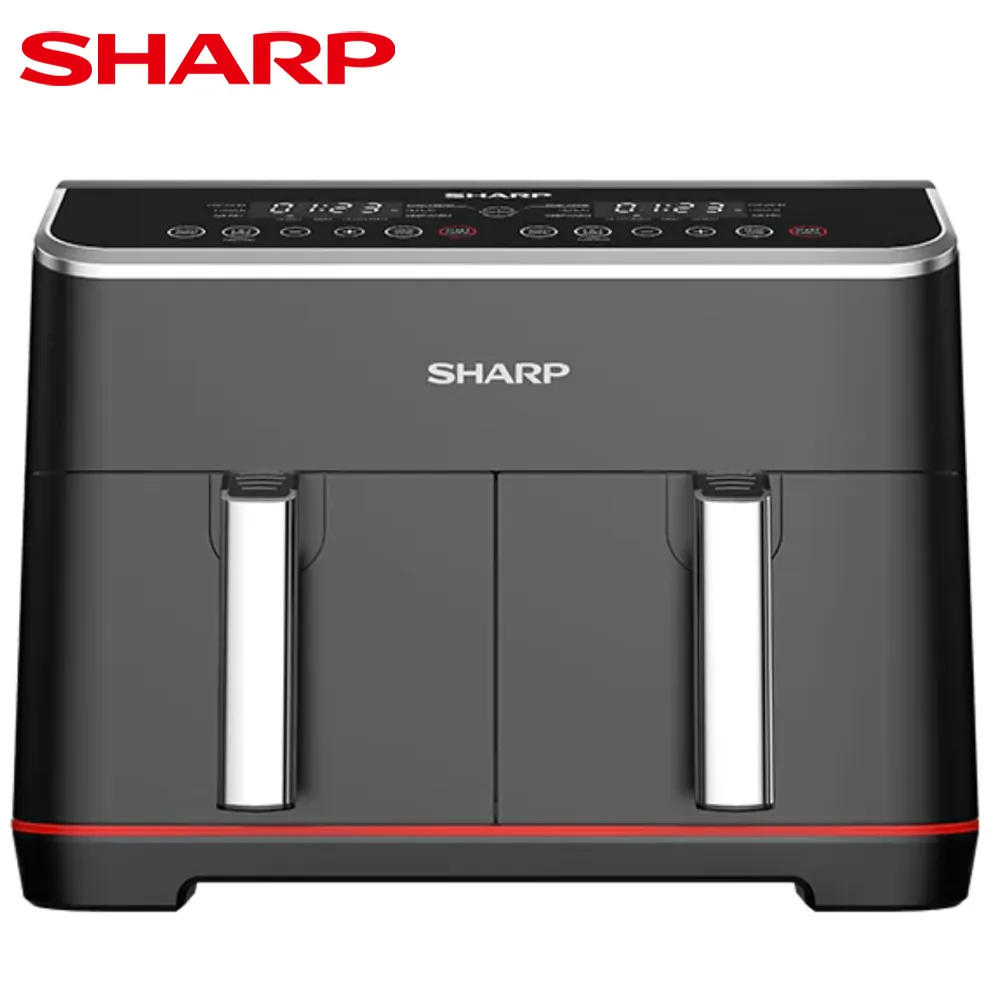 مقلاة هوائية Sharp 1800 واط، سعة 8 لترات، 2 قوائم طبخ، طلاء مانع للالتصاق - الصورة 4