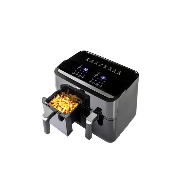 مقلاة هوائية Sharp 1800 واط، سعة 8 لترات، 2 قوائم طبخ، طلاء مانع للالتصاق - الصورة 3