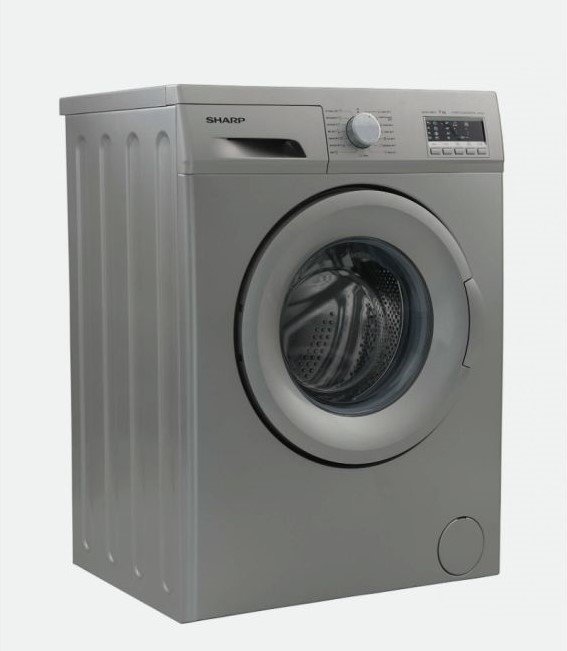 غسالة ملابس Sharp بسعة 7 كجم، 1000 دورة، تصنيف A+++، لون فضي